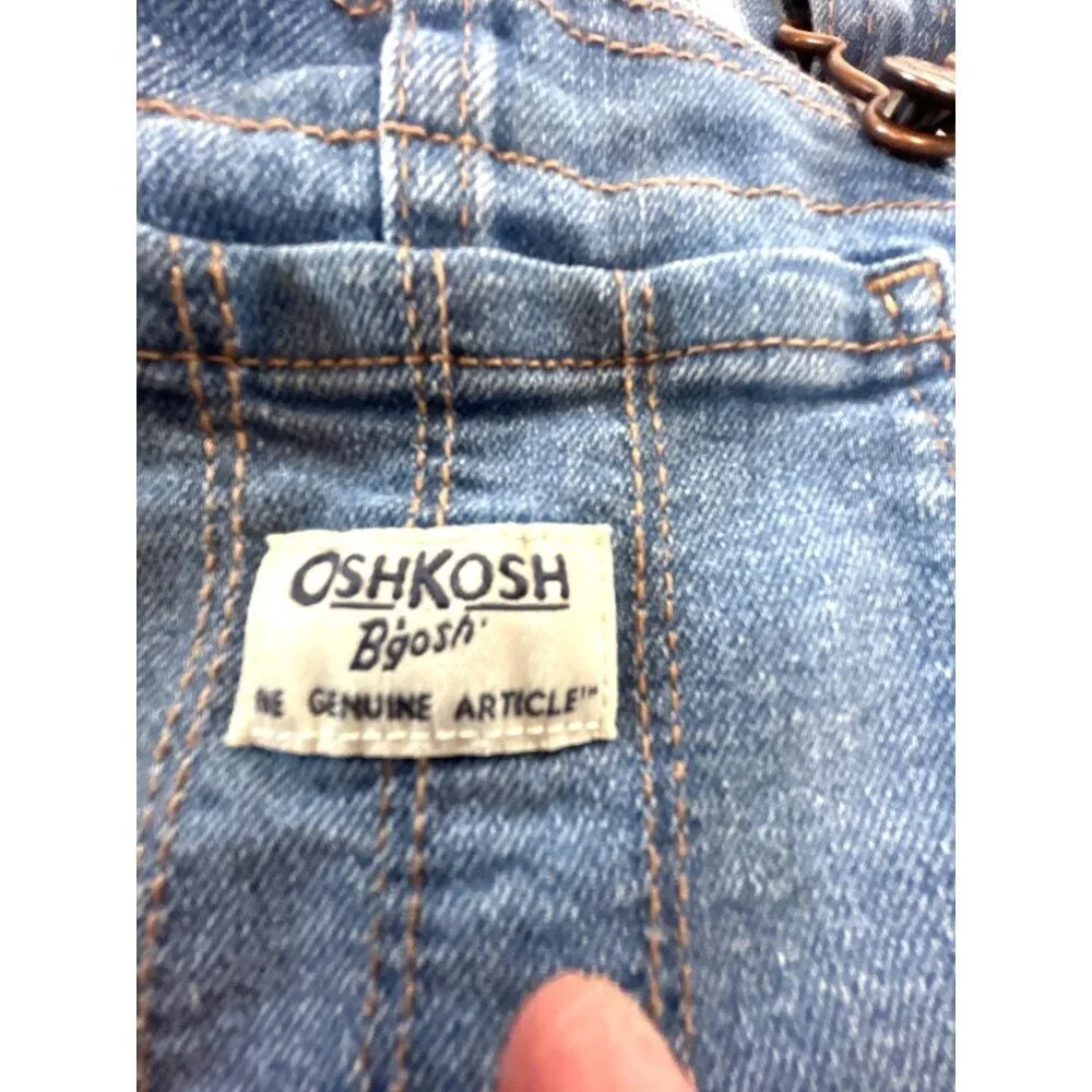 Oshkosh Toddler Girls Overalls Jean Flower Print Pockets Size 4T - Picture 4 of 6